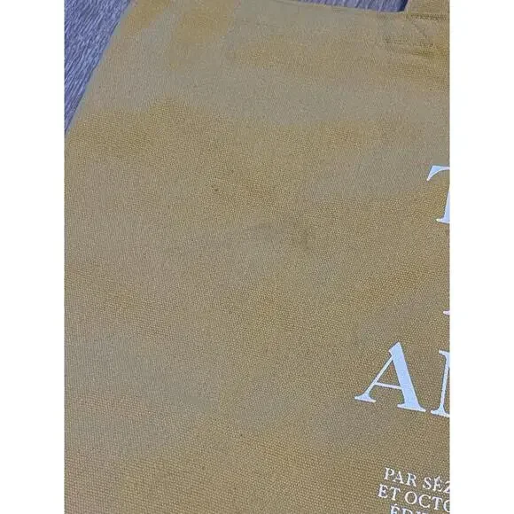 Sezane Texas Mon Amour Mustard Yellow Canvas Tote Bag Large Shopper H66 - Picture 4 of 4